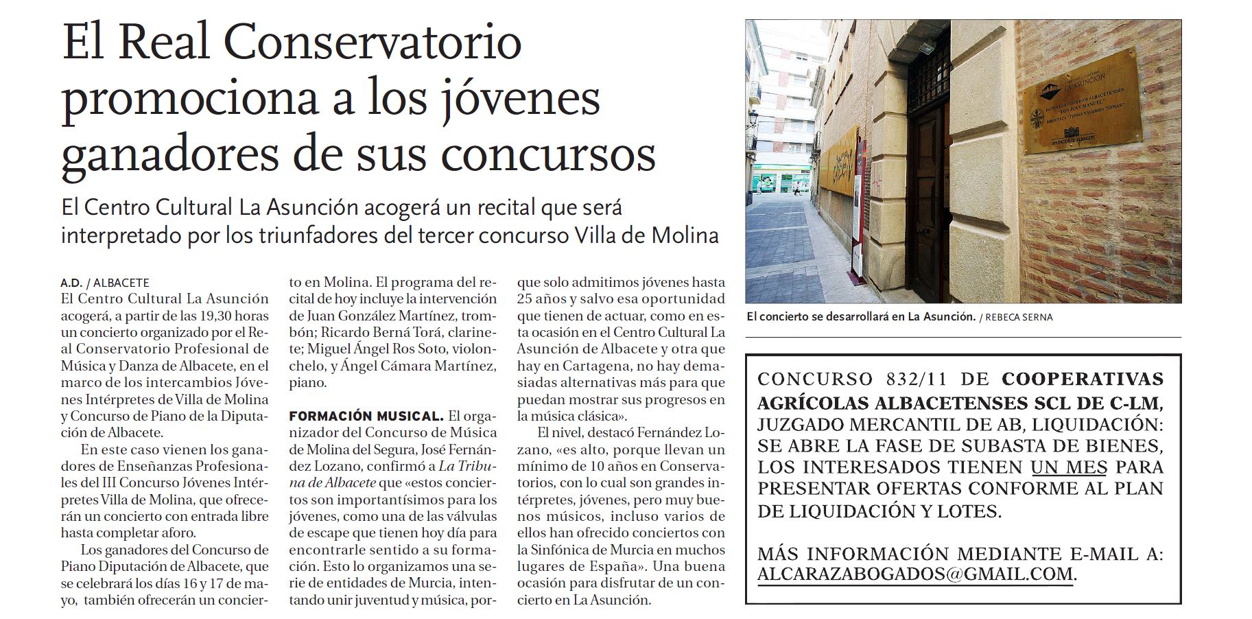 Recorte de prensa Vivir (Albacete)